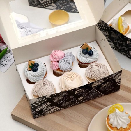 Packaging for 6 cupcakes with the window "Cook Book", 25 x 17 x 10 cm-1