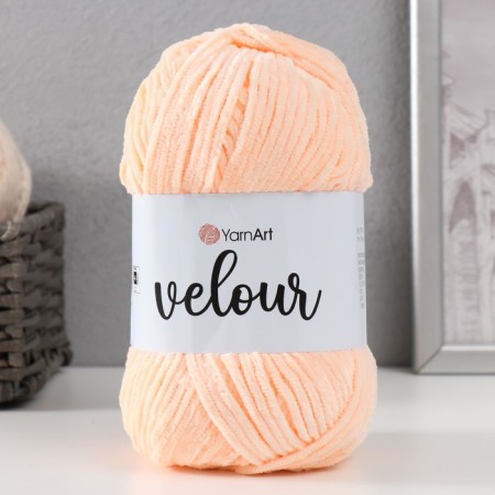 Yarn "Velour" 100% micropoliester 170m/100g (863 peach)-4