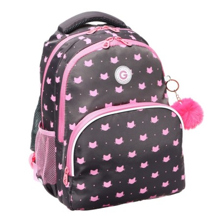 School backpack, 40 x 27 x 20 cm, Grizzly 360, ergonomic back, laptop compartment, gray RG-360-5_2-1
