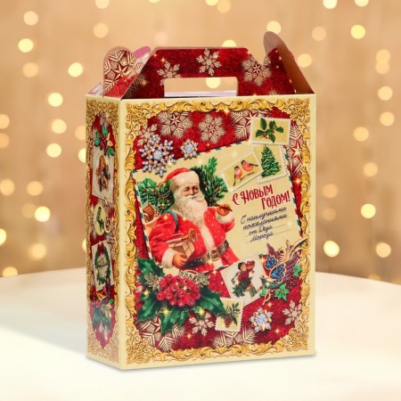 Gift box New Year's capital 17 x 7 x 25.5 cm