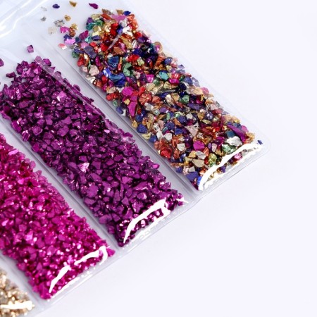 Glass chips for epoxy resin, set of 6 colors, weight 1 color - 5 g-2