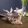 Souvenir ceramics "Two birds on a branch with flowers" 14x21x9 cm