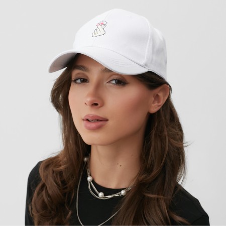 Women's cap Minaku "Love" Color White, rr 56-58
