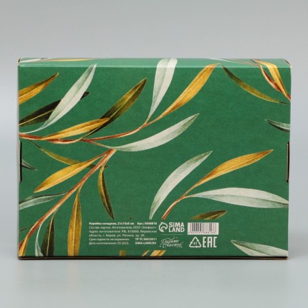 Gift Folding Box with Craft turnover, packaging, “Present”, 21 x 15 x 5 cm-2