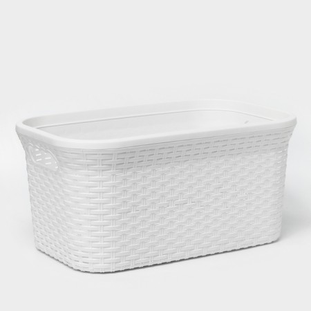 Basket for iron underwear "Rotang", 32 l, 50 × 31 × 25 cm, white color-2