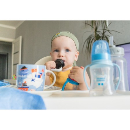 Nibbler for feeding “I love to eat”, with silicone mesh, black and white color-4