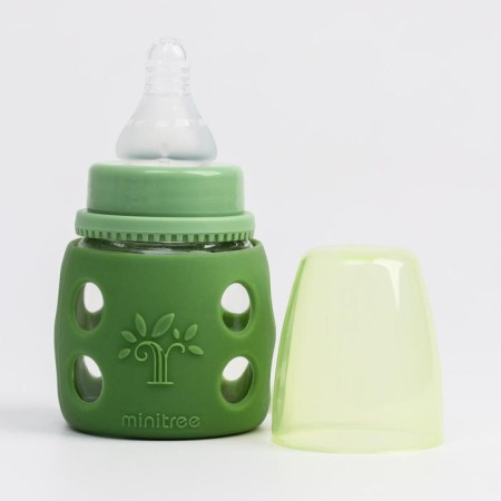 A bottle in a silicone case, glass, classic throat, +0 months, 60ml., Mix color for a boy-5