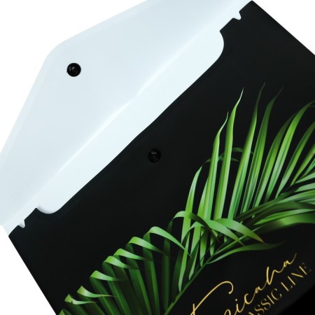 The convert folder on the A5 button, 240 x 170 mm, 180 microns, horizontal, Devente tropicana, foil embossing, mix x 4 colors, cardboard box-5