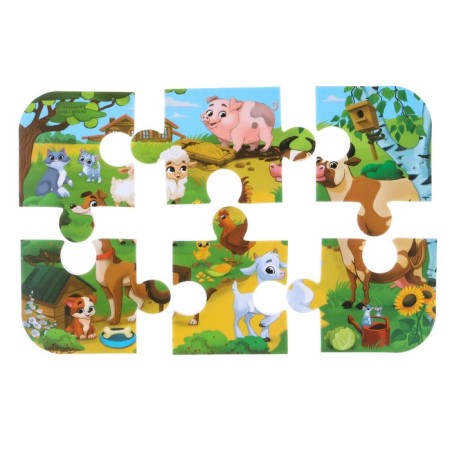 Soft puzzle for babies "on a farm", 6 parts, crumb I-5