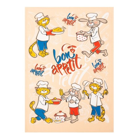 Towel chef cook, size 39x60 cm, light-peach, 100% cotton, 200g/m²