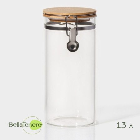 Glass Bank for bulk products with Bella Tenero Buglor Castle, 1.3 l, 10 × 22 cm