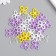Decor for creativity "Flower. Yellow, violet, white and transparent" NR 20 g 2.8x2.8x0.4 cm