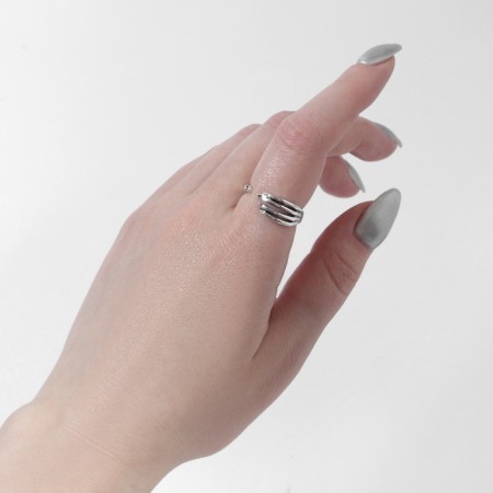 Ring "Hand", the color of black silver, dimensionless-2