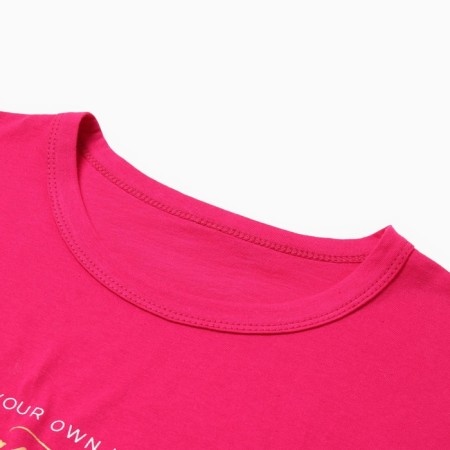 Female homemade set (T -shirt/pants), pink/black color, size 48-1