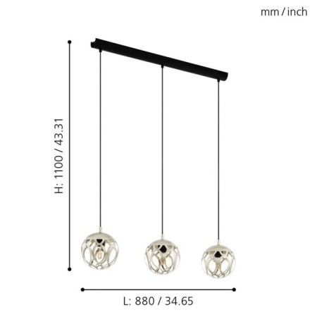 Mirtazza 3x60W chandelier E27-1