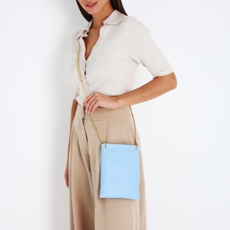 Bag Cross-Bodi with a zipper, blue color-4