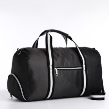 Road bag with lightning, external pocket, shoe compartment, long belt, gray color