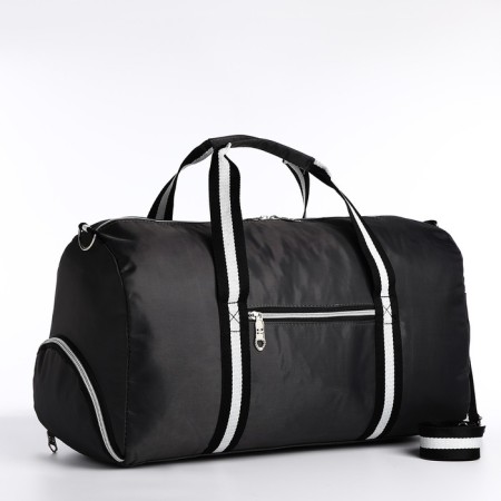 Road bag with lightning, external pocket, shoe compartment, long belt, gray color