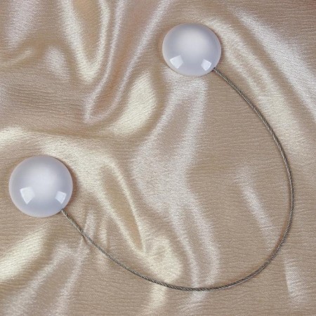 Picking for curtains "Pigoli", D = 3.8 cm, white/gray color-1