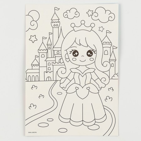 Application with rhinestones for children "Princess", a set for creativity, A5-3