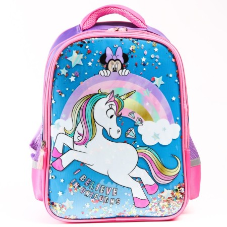 School backpack, 39 cm x 30 cm x 14 cm "mouse", Minnie and unicorn-5