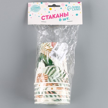 A one -time paper glass MR& MRS, a set of 6 pcs, 250 ml-6