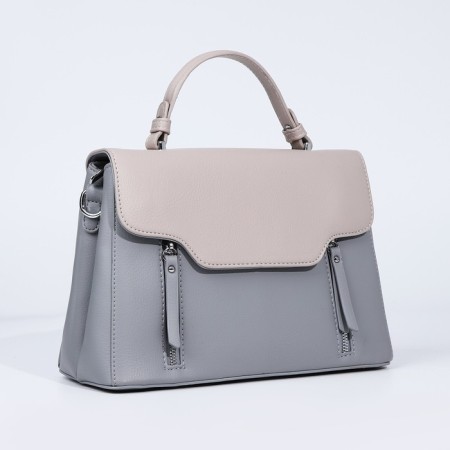 Magnet bag bag, external pocket, long belt, gray-blue color-2
