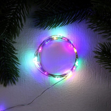 Garland "thread" 2 m dew, ip20, silver thread, 20 LED, glow of multi, 3 modes, AG13x3