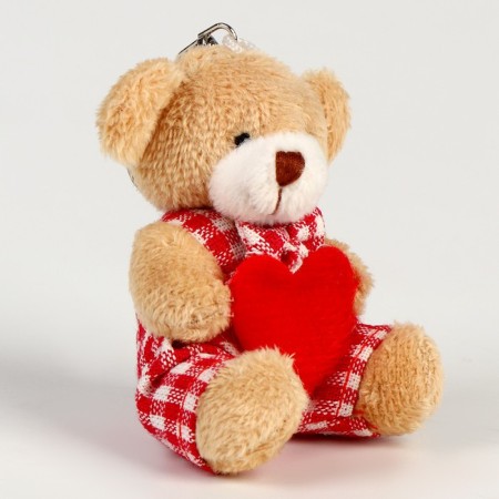 Soft toy "Bear with Heart" on the key fob, species mix-1
