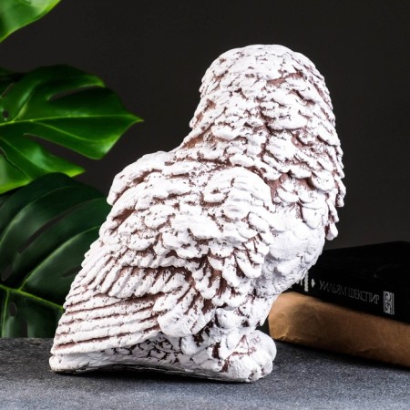 Figure "Owl" 22x25x25cm white-brown-2