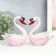 Souvenir glass "Swans in a pink strip with red beak" Set 2 pcs 13.5x6x16 cm
