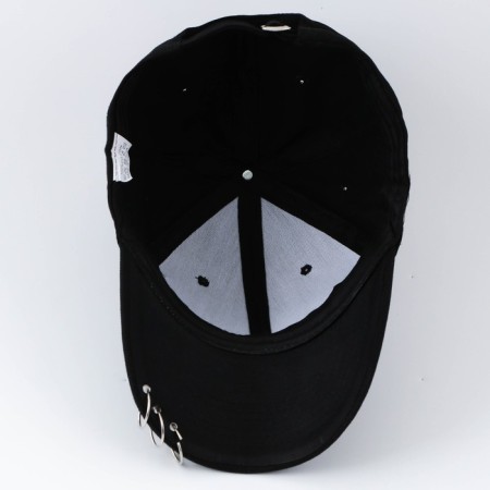 Women's cap with rings, black color, rr 56-6