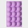 The form for baking is the “figure. Hemisphere ”, silicone, 28 × 16.5 × 2.3 cm, 15 cells (D = 4.7 cm), lilac color
