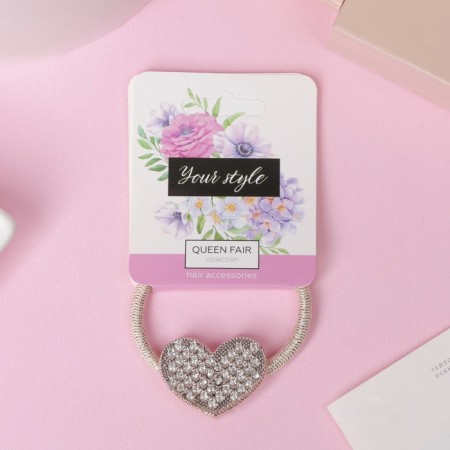 Hair elastic band "overflow" heart, 3 cm