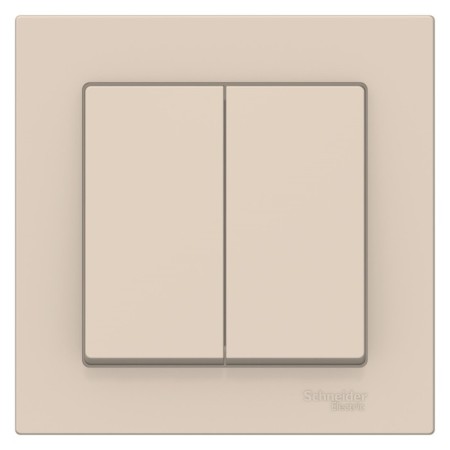 Switch SE AtlasDesign, 10 A, 2 keys, IP20, hidden, beige, Atn000252-1