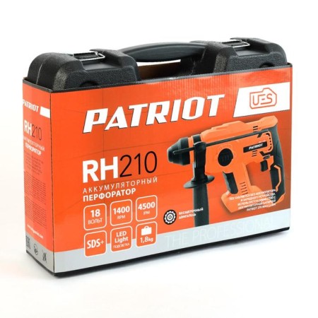 Patriot RH210LIUES, 21 V, 1.7 J, 4500 beats/min, SDS+, without battery and ZU-11