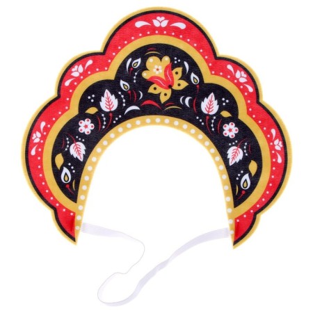 Carnival kokoshnik "Russian beauty" from felt, with application-8