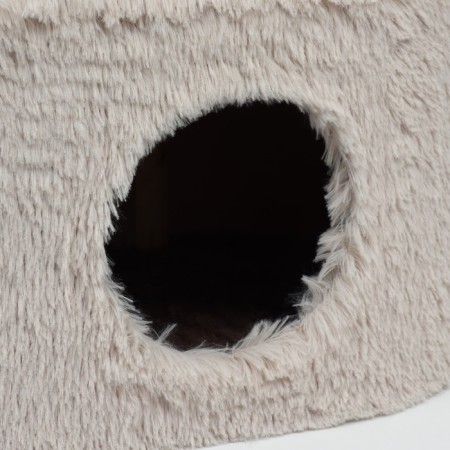 House for cats with a claw, with an oval shelf, 54 x 34 x 80 cm, brown-6