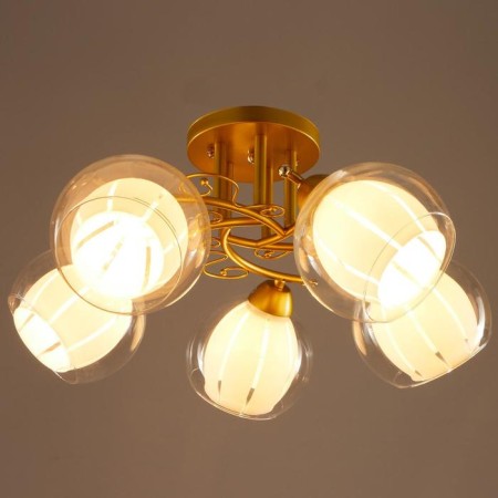 Economy Steel 44913/5 5x40W E27, matte gold, 54x54x30 cm-2