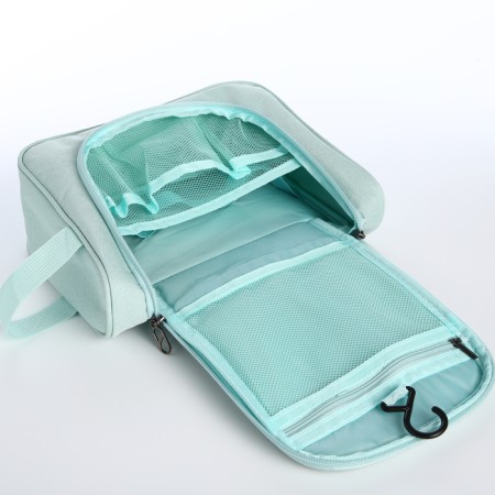 Cosmetic bag classic, 24.5*8.5*18, lightning departure, hook, mint-2