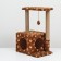 Cat house with a claw, two -story, with windows, 50x36x75 cm, brown with paws