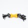 Cable toy with a bone, up to 105 g, up to 25 cm, black and yellow series