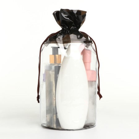 Cosmetic bag on the cord, the color is transparent/black-3