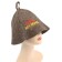 A cap for a bath with embroidery from gray felt "100% man"