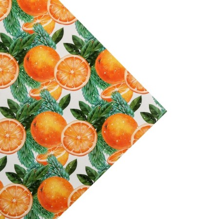 Glossy packaging paper “Bright tangerines”, 50 x 70 cm, New Year-5