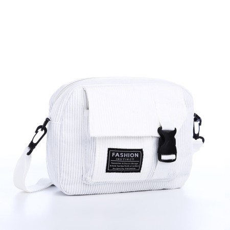 Youth bag with lightning, 1 outer pocket, white color-1