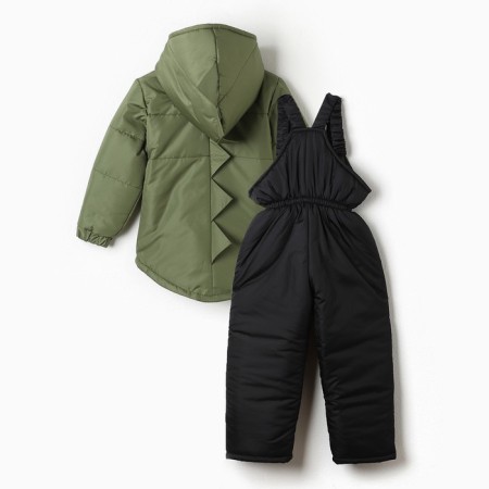 Demi-season children's costume, khaki color, height 86-92 cm-13
