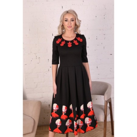 Women's dress, size 42, black color-10