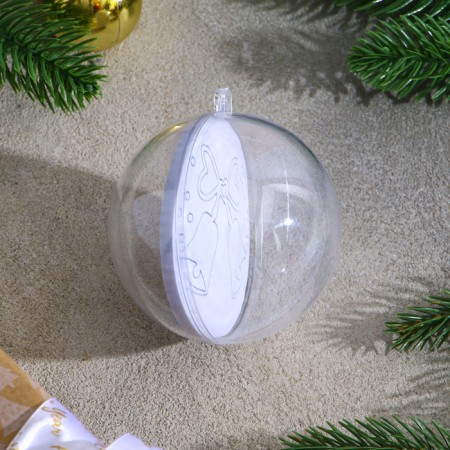 Christmas tree decoration for coloring "Bells" Size: 8 cm; 2 pcs., Brush-3