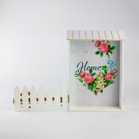 The key of the wall "Home", flowers, 22.5 x 30.5 x 5.7 cm.-9